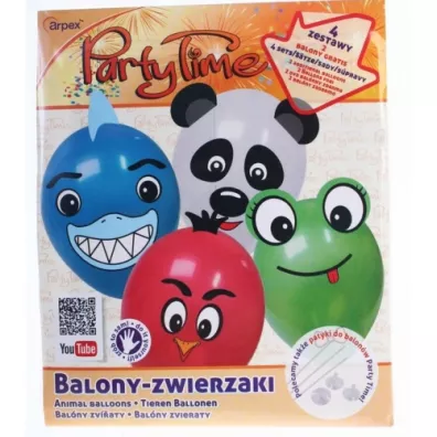 Arpex Balony zwierzaki zr�b to sam 4 wzory 6 szt.