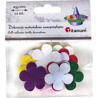 Titanum Dekoracje samoprzylepne kwiatki mix 12 szt.
