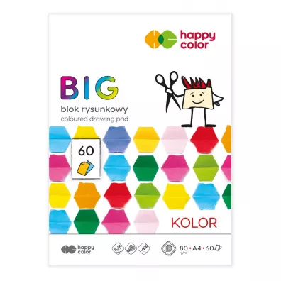 Happy Color Blok rysunkowy. kolorowy BIG, A4, 80g, 15 kol., 60 ark 60 kartek
