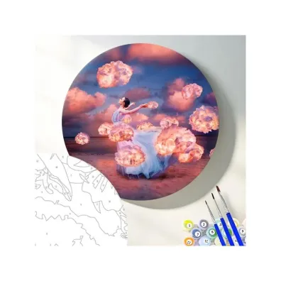 Twoje Hobby Malowanie po numerach okr�g�e - Pi�kna kobieta 40cm