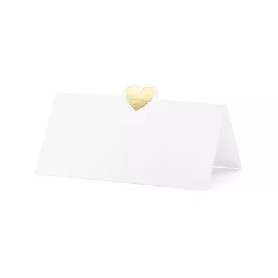 PartyDeco Wizyt�wki na st� - Serce, r�owe z�oto, 10x5cm: 1op/10szt.