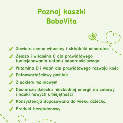 BoboVita Kaszka mleczno-ryowa z sokiem malinowym po 4 miesicu 230 g