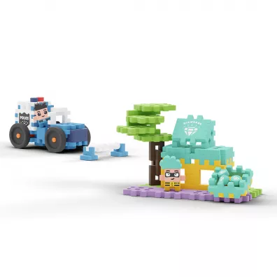 Mini Waffle City Klocki konstrukcyjne Mini Waffle 80 element�w City Auto Policyjne i Sklep Jubilerski MARIOINEX 905913