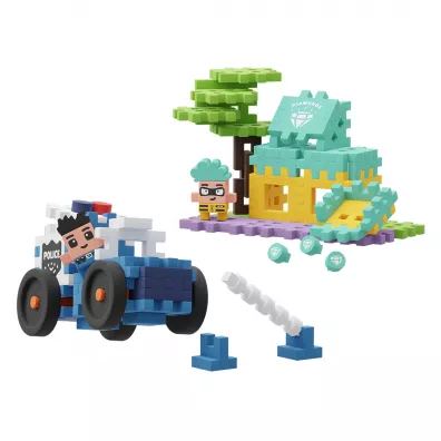 Mini Waffle City Klocki konstrukcyjne Mini Waffle 80 element�w City Auto Policyjne i Sklep Jubilerski MARIOINEX 905913