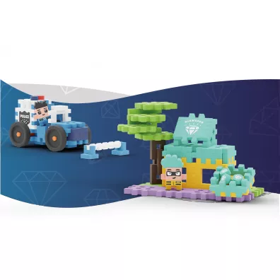 Mini Waffle City Klocki konstrukcyjne Mini Waffle 80 element�w City Auto Policyjne i Sklep Jubilerski MARIOINEX 905913
