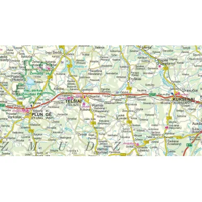 Litwa Wilno Kowno mapa samochodowa 1:700 000