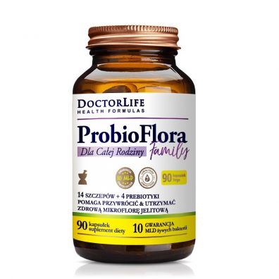 Doctor Life ProbioFlora Family probiotyki dla caej rodziny suplement diety 90 kaps.
