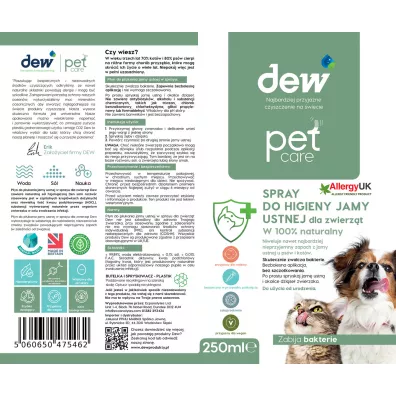 Dew Pet Care Spray do pielgnacji jamy ustnej dla zwierzt 250 ml