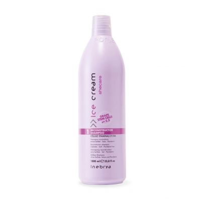 Inebrya Ice Cream Shecare Reconstruction Shampoo szampon regenerujący włosy z keratyną 1 l