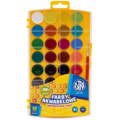 Farby akwarelowe 32 kolory ASTRA