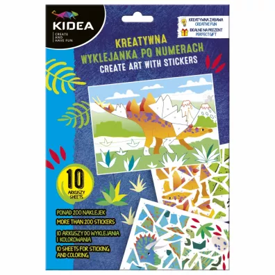 Kreatywna wyklejanka po numerach Dinozaury