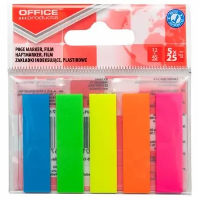 Office Products Zak�adki indeksuj�ce PP 12x45mm 5x25K