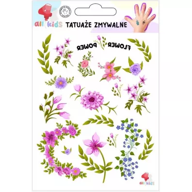 Tatua�e zmywalne dla dzieci Kwiaty All4Kids