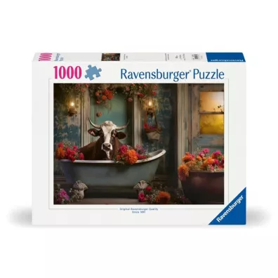 Puzzle 1000 Krowa w kpieli Ravensburger