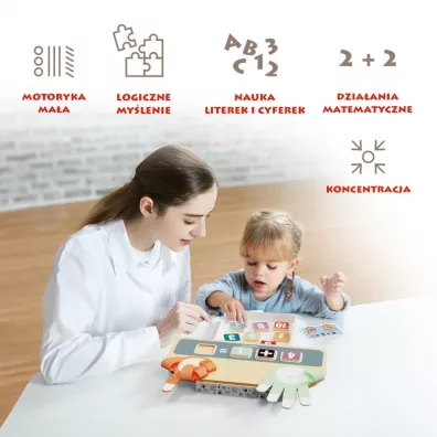 Drewniana zabawka edukacyjna Nauka liczenia na palcach 36 m+ Top Bright