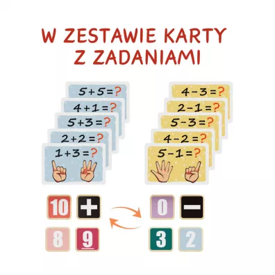 Drewniana zabawka edukacyjna Nauka liczenia na palcach 36 m+ Top Bright