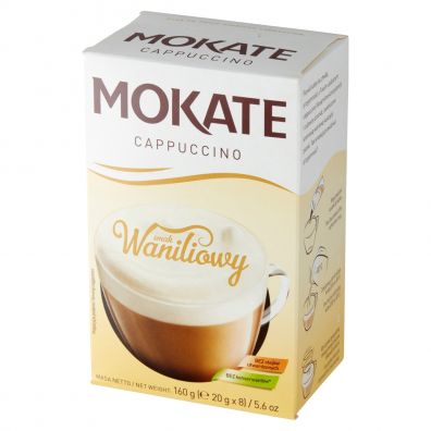 Mokate Kawa rozpuszczalna Cappuccino smak waniliowy 8 x 20 g