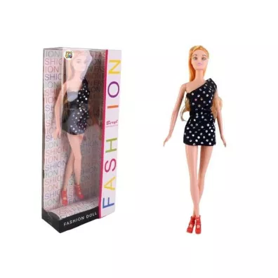 Lalka Beryl Fashion czarna sukienka z cekinami Pro Kids