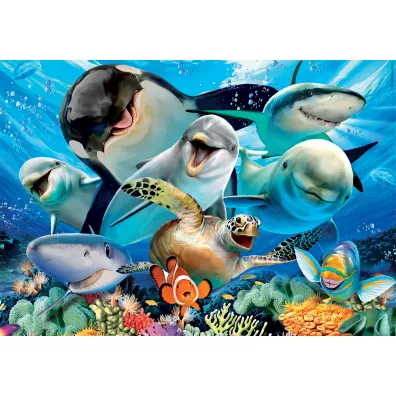Puzzle 100 el. Podwodne selfie Educa
