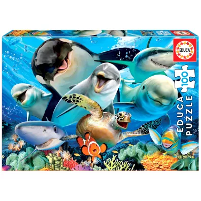 Puzzle 100 el. Podwodne selfie Educa