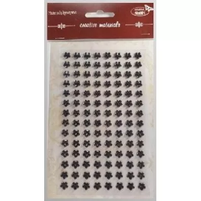 Galeria Hobby Stiker z kryszta�kami Kwiaty czarne 8mm 112 szt.