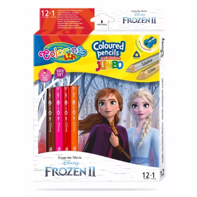 Patio Kredki owkowe trjktne jumbo Colorino Kids + temperwka Frozen 13 szt.