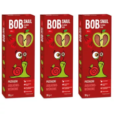 Bob Snail Przekska jabkowo-winiowa bez dodatku cukru Zestaw 3 x 30 g