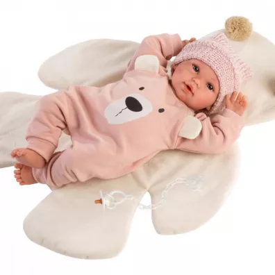 Lalka bobas p�acz�ca mi� z przewijakiem 36cm Llorens