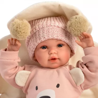 Lalka bobas p�acz�ca mi� z przewijakiem 36cm Llorens