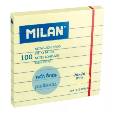 Milan Karteczki samoprzylepne 76x76mm, linia 100 szt.