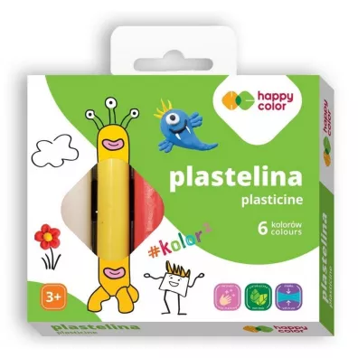 Happy Color Plastelina szkolna okr�g�a 6 szt.