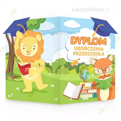 LearnHow Dyplom skadany A4 ukoczenia przedszkola 5 szt.