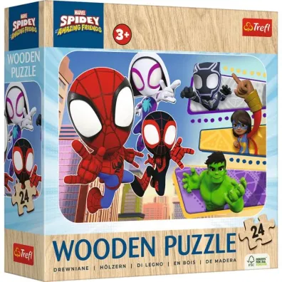Puzzle drewniane 24 el. Spiday i przyjaciele Trefl