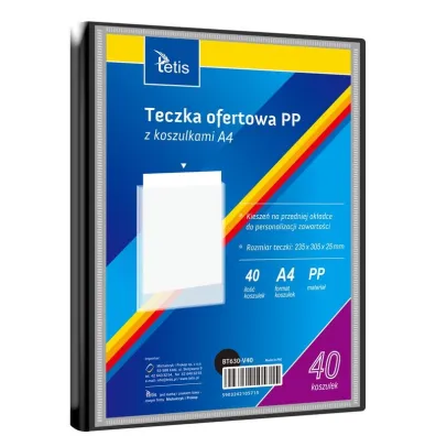 Tetis Teczka ofertowa A4 PP + 40 koszulek czarna