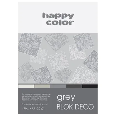 Happy Color Blok Deco Grey 170g 20 kartek