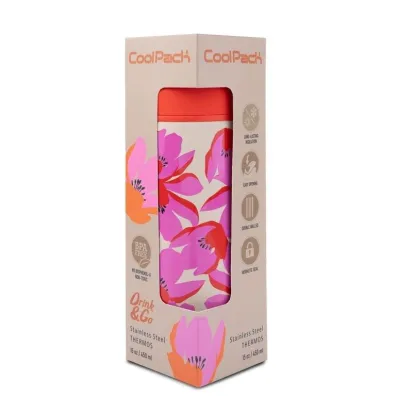 Bidon metalowy z kubeczkiem Vectis. Flores Rosa
