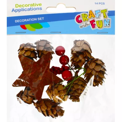 Craft with Fun Szyszki naturalne z akcesoriami 14 szt.