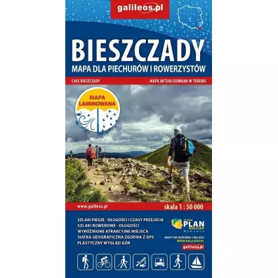 Mapa - Bieszczady dla Rowerzyst�w i piechur�w mapa laminowana 1:50 000