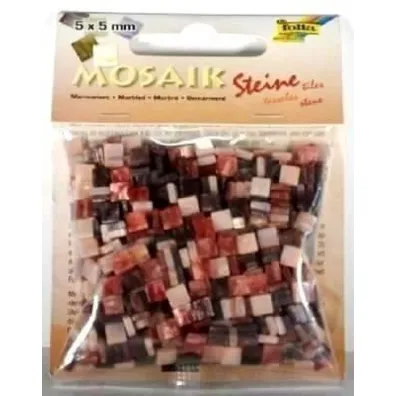 Mozaika kamyczki marmurkowe 5x5mm czerwona Galeria Hobby