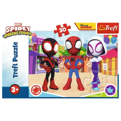 Puzzle 30 el. Przygody Spiday`a i przyjaci. Spidey and his Amazing Friends Marvel Trefl