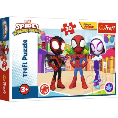 Puzzle 30 el. Przygody Spiday`a i przyjaci. Spidey and his Amazing Friends Marvel Trefl