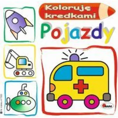 Pojazdy. Koloruj� kredkami