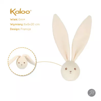 Mikka pieczka-grzechotka Krlik 6 cm kremowa kolekcja Lapinoo Kaloo
