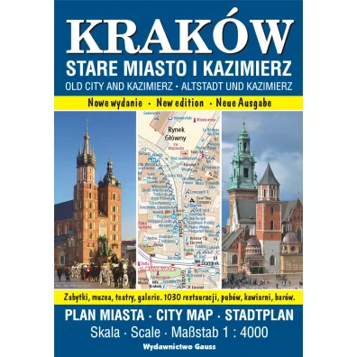 Krakw. Stare Miasto i Kazimierz. Plan miasta 1:4000