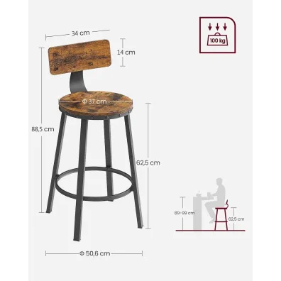 Komplet hokerw krzesa barowe loft
