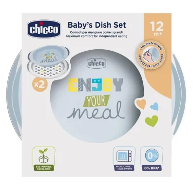Chicco Zestaw dw�ch talerzy 12m+ szary