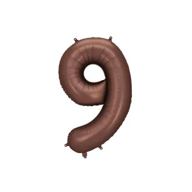 Balon foliowy cyfra 9 86cm mocca