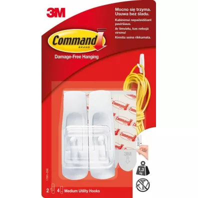 3M Haczyki wielokrotnego u�ytku Command �rednie bia�e 2szt.