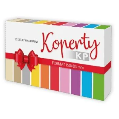 Koperty kolorowe na pieni�dze 85x150 Pol-Mak 50 szt.
