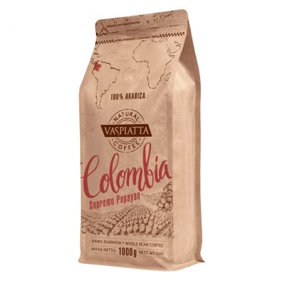 Vaspiatta Natural Coffee Kawa ziarnista Colombia Supremo Popayan 1 kg